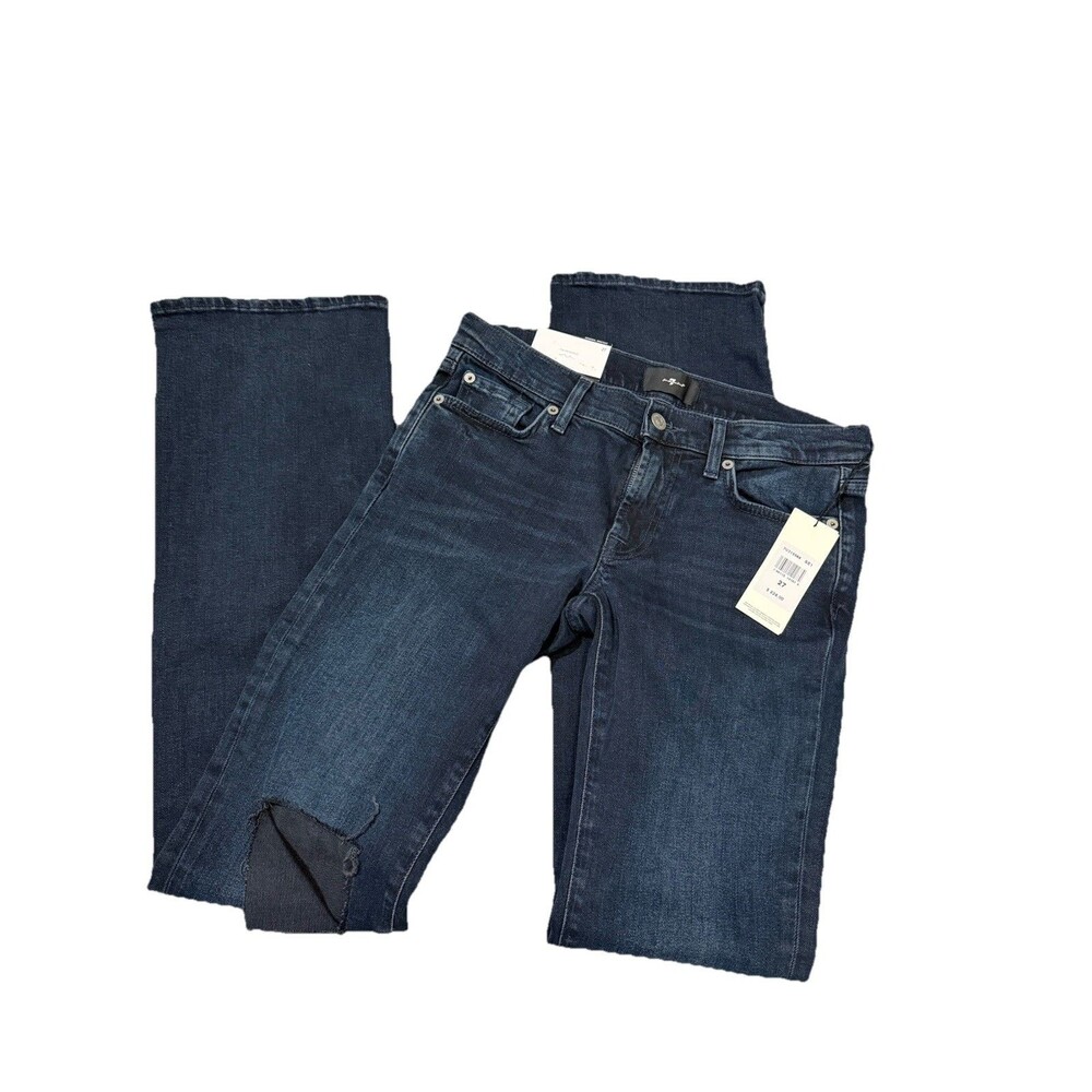 NWT $228 7 For All‎ Mankind The Original Bootcut Jeans Women's Destroyed 27x33